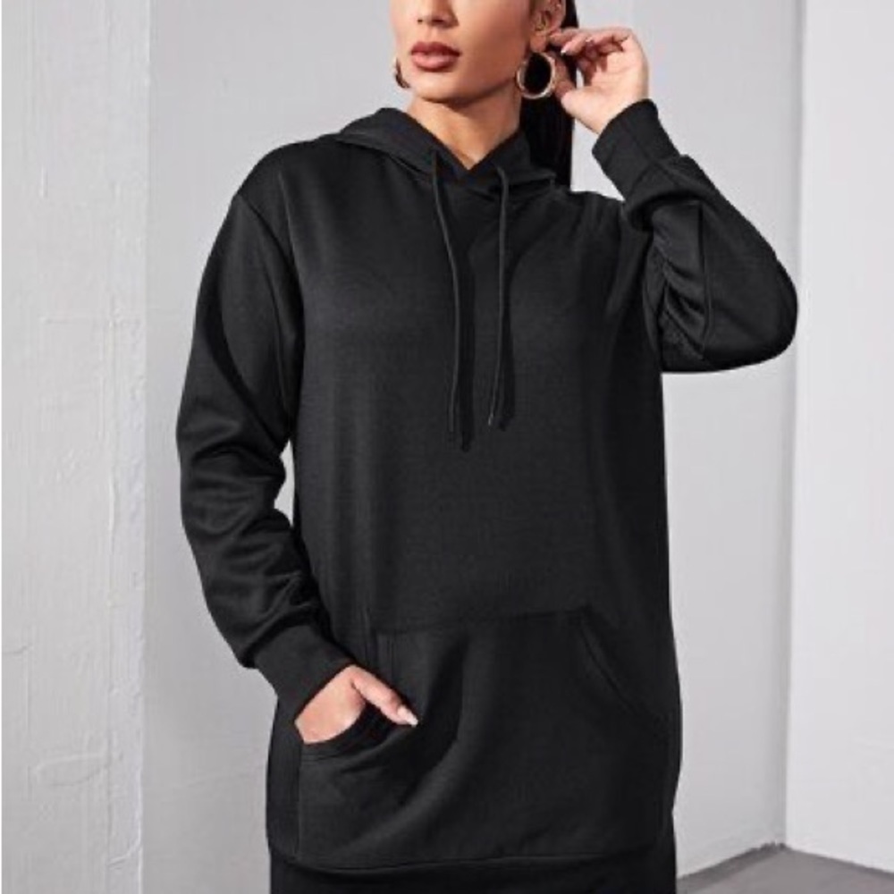 Tahari Soft Fleece Lined Hoodie Tunic / Mini Dress - Picture 3 of 11